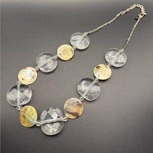 Chicos 13” Lucite and abalone necklace